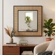 Molly Exotic Wall Mirror - Square - Natural and Black - Rattan and Wood - 80.5cm x 3cm