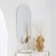 Wall Mirror - Oval - White - Glass and Metal - 50cm x 100cm