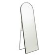 Curved Cheval Mirror - Black - Glass and Metal - 50cm x 150cm