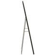 Curved Cheval Mirror - Black - Glass and Metal - 50cm x 150cm
