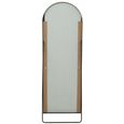 Curved Cheval Mirror - Black - Glass and Metal - 50cm x 150cm