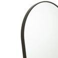 Curved Cheval Mirror - Black - Glass and Metal - 50cm x 150cm
