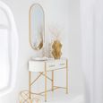 Grale Wall Mirror - Oval - Gold - Glass and Metal - 50cm x 100cm