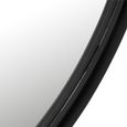 High Border Wall Mirror - Round - Large - Black - Glass and Metal - 110cm x 4cm