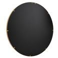 High Border Wall Mirror - Round - Large - Gold - Glass and Metal - 110cm x 4cm