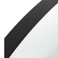 High Border Wall Mirror - Round - Medium - Black - Glass and Metal - 80cm x 4cm