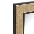 Molly Exotic Wall Mirror - Square - Natural and Black - Rattan and Wood - 80.5cm x 3cm