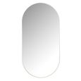 Wall Mirror - Oval - White - Glass and Metal - 50cm x 100cm