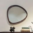 Brix Joy Wall Mirror - Abstract - Chestnut - Mango Wood - 80cm x 70cm