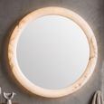 Oravelle Wall Mirror - with Lighting - Round - White - Resin and Metal - 80cm x 80cm
