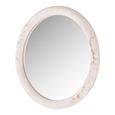 Oravelle Wall Mirror - with Lighting - Round - White - Resin and Metal - 80cm x 80cm