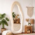Leaner Mirror - Abstract - Cream - Teddy Fabric
