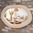 Wall Mirror - Abstract - Cream - Teddy Fabric