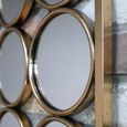 36 Circle Wall Mirror - Antique Gold - Metal - 109cm x 109cm