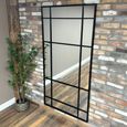 Industrial Wall Mirror - Black - Metal - 188cm x 95cm