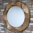 Wall Mirror - Round - Antique Gold - Metal - 105cm x 105cm