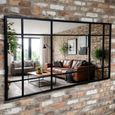 Industrial Wall Mirror - Black - Metal - 188cm x 95cm