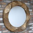 Wall Mirror - Round - Antique Gold - Metal - 105cm x 105cm