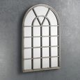 Opus Window Mirror - Arch - Pewter Effect - Wood - 60cm x 90cm