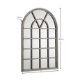 Opus Window Mirror - Arch - Pewter Effect - Wood - 60cm x 90cm