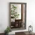 Distressed Wall Mirror - Weathered Grey - Teak Wood - 76cm x 122cm