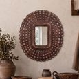 Peacock Wall Mirror - Ornate Design - Bronze - Metal - 84cm x 102cm