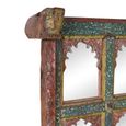 Distressed Carved Wall Mirror - Multi-Color - Wooden - 140cm x 157cm
