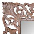 Distressed Carved Wall Mirror - Ornate Design - Natural - Wooden - 119cm x 153cm