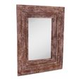Fernando Carved Wall Mirror - Ornate Design - Aged Brown - Wooden - 105cm x 135cm