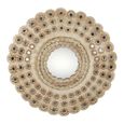 Wall Mirror - Round - Ornate Design - Sand - Teak Wood - 76cm x 76cm