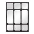 Window Mirror - Black - Riveted Detail - Metal - 90cm x 110cm