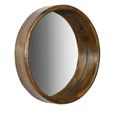 Brix Demy Wall Mirror - Round - Dark Brown - Mango Wood - 80cm x 80cm