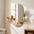 Barco Wall Mirror - with Shelf - Oval - Natural - Glass - 92cm x 94.5cm