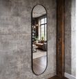 Black Metal Oval Wall Mirror - 50cm x 181cm thumbnail
