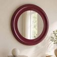Eabel Wall Mirror - Round - Red - Metal - 90cm x 4.5cm