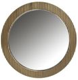 Ironville Brass Ribbed Round Wall Mirror