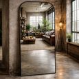 Leaner Mirror - Curved - Black - Metal - 80cm x 170cm