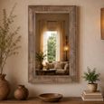 Wall Mirror - Weathered Warm Brown - Reclaimed Wood - 80cm x 125cm
