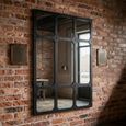 Window Mirror - Black - Riveted Detail - Metal - 90cm x 110cm