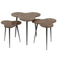 Bee Brown and Black Marble and Metal 3 Tier Nest of Tables thumbnail 2