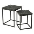 Shanil Nest of Tables - Square - 2 Tier - Sunburst - Black - Wood and Metal