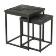 Shanil Nest of Tables - Square - 2 Tier - Sunburst - Black - Wood and Metal