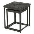 Shanil Nest of Tables - Square - 2 Tier - Sunburst - Black - Wood and Metal