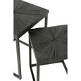 Shanil Nest of Tables - Square - 2 Tier - Sunburst - Black - Wood and Metal