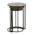 Black and Grey Aluminium 3 Tier Round Nest of Tables thumbnail 2
