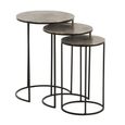 Black and Grey Aluminium 3 Tier Round Nest of Tables thumbnail 3