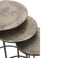 Black and Grey Aluminium 3 Tier Round Nest of Tables thumbnail 4