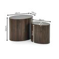 Toba Nest of 2 Tables - Oval - Walnut