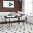 Novogratz Athena Nesting Tables - Black Marble Effect - Set of 2 - 7021899COMNUK