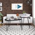 Novogratz Athena Nesting Tables - Black Marble Effect - Set of 2 - 7021899COMNUK
